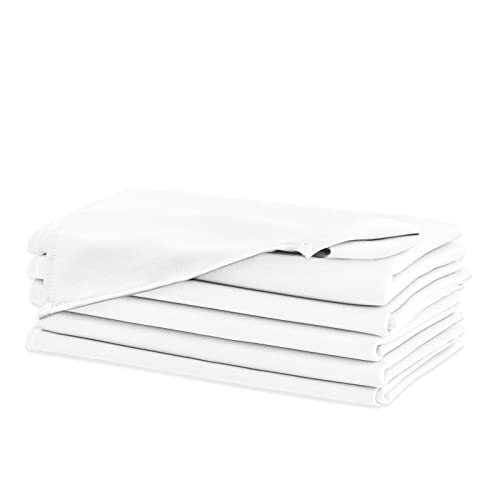 Hiasan Cloth Napkins Set of 6, 18 x 18 Inch, Washable White Dinner Napkins with Hemmed Edges for Restaurant, Wedding and Holiday | The Storepaperoomates Retail Market - Fast Affordable Shopping
