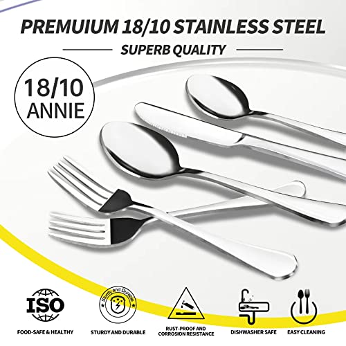 40 Piece Silverware Set, Premium Silverware Cutlery Set Stainless Steel Flatware Sets Service for 8, Spoons Forks Knifes Utensils Tableware Sets for Home, Dishwasher Safe | The Storepaperoomates Retail Market - Fast Affordable Shopping