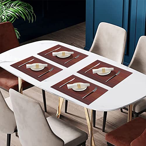 Pauwer Placemats Set of 6 Woven Placemats for Dining Table Indoor Outdoor Table Mats Heat Resistant Washable Vinyl Placemats for Kids, Red | The Storepaperoomates Retail Market - Fast Affordable Shopping