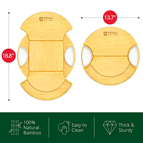 Large Round Cheese Board and Knife Set – Charcuterie Board, Bamboo Cheese Board Set, Cheese Platter Board, Cheese Tray Set, Cheese Cutting Board Set, Wooden Cheese Plate Set 13.7 Inch | The Storepaperoomates Retail Market - Fast Affordable Shopping