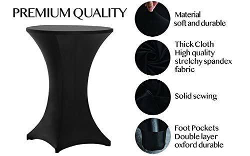 Tina 2 Pack 32×43 Cocktail Spandex Stretch Square Corners Tablecloth (2PC 32×43 Black) | The Storepaperoomates Retail Market - Fast Affordable Shopping