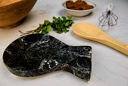 RADICALn Spoon Rest Handmade Marble Black Spatula Fork Ladle Utensil Rest Keeper – Cooking Spoon Organizer – Stove Top Chef Kitchen Tool Spoon Holder | The Storepaperoomates Retail Market - Fast Affordable Shopping