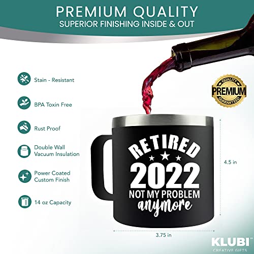 KLUBI Retirement Gifts 2022 for Men- Coffee Mug Tumbler Stainless Army Green 14oz – Gift Idea for Men, Women, Retired , Happy, Him, Husband | The Storepaperoomates Retail Market - Fast Affordable Shopping