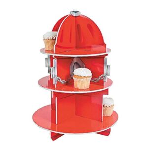 Fire Hydrant Cupcake Holder (3 tiers) Fire Truck Party Supplies