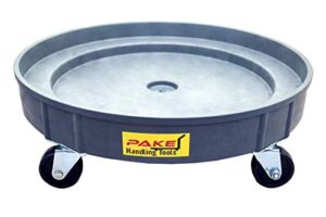 Pake Handling Tools 30 Gallon and 55 Gallon Drum Dolly – Durable Heavy Duty Plastic Drum Cart, 900 lb. Capacity, 5 Swivel Casters