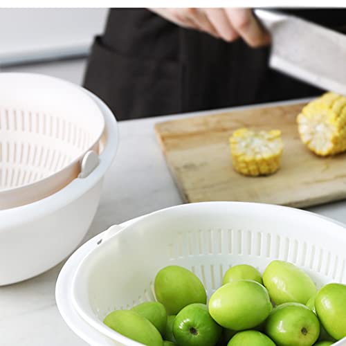 KGEZW Kitchen Silicone Double Drain Basket Storage Bowl Washing Basket Filter Bowl Drainer (Color : A, Size : 10.5cm) | The Storepaperoomates Retail Market - Fast Affordable Shopping