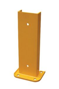 Vestil G6-18 Structural Steel Rack Guard, 4 Mounting Holes, 18-1/4″ Height, Base Measures 8-1/16″ x 6″, Safety Yellow