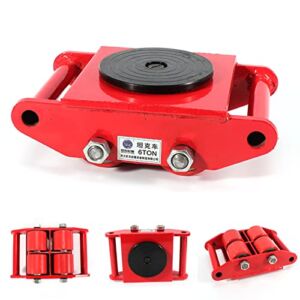Machine Skates and Rollers, 13200LB Capacity Machinery Mover Skates, Industrial Machinery Mover with 360°Rotation Cap, 6T Heavy Duty Machinery Skate Dolly for Industrial Moving Equipment 1 Pack