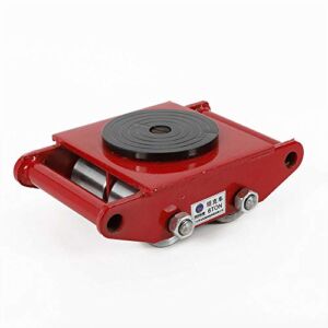 Industrial Machinery Mover Machinery Skate Dolly Machine Dolly Skate Machinery Roller Mover Cargo Trolley (Red+Steel Wheel – 6T/13,200lbs)