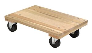 Vestil HDOS-1624-12 Solid Deck Hardwood Dolly with Hard Rubber Casters, 1200 lbs Capacity, 24″ Length x 16″ Width x 6-3/4″ Height