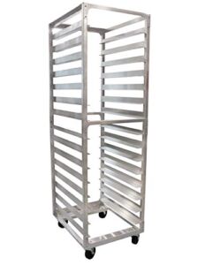 SHOPCraft 15 Pan 4″ Spacing Commercial Aluminium Bun Racks, NSF Listed Heavy Duty Speed Rack for Bakery, Restaurant & Catering, 15 Tier 20.5″ x 26″ x 70″ Speed Rack with Heavy Duty Plate Casters