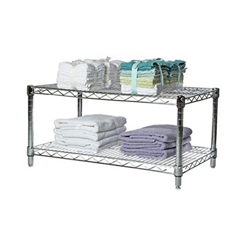 Commercial Chrome Wire Shelving 21 x 30 (2 Shelf Unit) 18″ Height | The Storepaperoomates Retail Market - Fast Affordable Shopping
