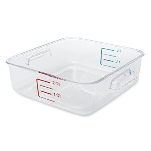 Rubbermaid Commercial Products FG630200CLR-12 Space-Saving Container, 2 Quart Capacity (Pack of 12)
