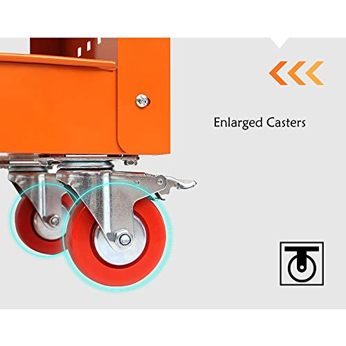LIUMANG Utility Vehicle Durable Utility Tool Cart for Mechanics – Heavy Duty Service Cart Tool Trolley on Wheels with Lock Drawers Storage Trolley (Color : Orange, Size : 70x37x84cm) | The Storepaperoomates Retail Market - Fast Affordable Shopping