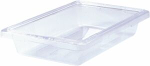 Rubbermaid 3307 2 gallon Capacity, 18″ Length x 12″ Width x 3-1/2″ Depth, Clear Color, Polycarbonate Food and Tote Box