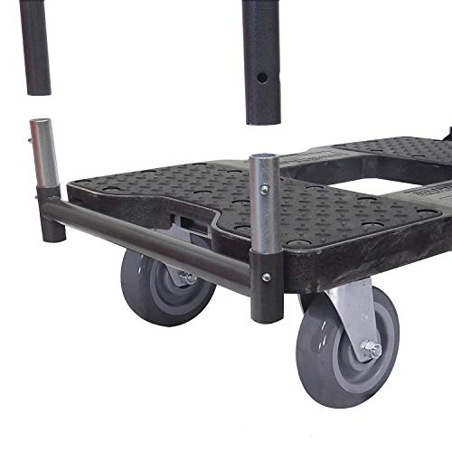 SNAP-LOC 1800 LB Super-Duty Push CART Dolly Black with Steel Frame, 6 inch Casters, Push Bar and Optional E-Strap Attachment | The Storepaperoomates Retail Market - Fast Affordable Shopping