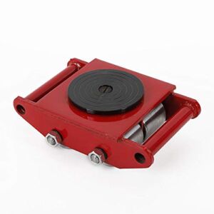 Industrial Machinery Mover,6T 13200LBS Machinery Skate with 4 Steel Rollers Cap 360 Degree Rotation (Red)