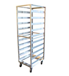 SHOPCraft 10 Pan 6″ Spacing Commercial Aluminium Bun Racks, NSF Listed Heavy Duty Speed Rack for Bakery, Restaurant & Catering, 10 Tier 20.5″ x 26″ x 70″ Speed Rack with Heavy Duty Plate Casters