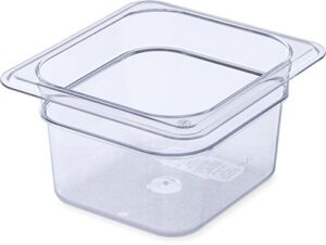 CFS Plastic Food Pan 1/6 Size 4 Inches Deep Clear (Pack of 6)