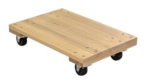 Vestil HDOS-1624-9 Solid Deck Hardwood Dolly with Hard Rubber Casters, 900 lbs Capacity, 24″ Length x 16″ Width x 5-1/2″ Height