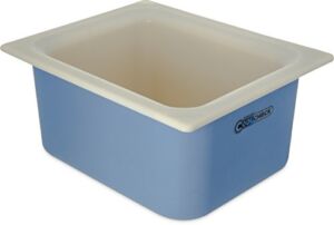 Carlisle CM1101C1402 Coldmaster CoolCheck 6″ Deep Half-Size Insulated Cold Food Pan, 6 Quart, Color Changing, White/Blue