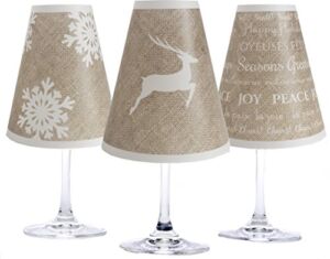 di Potter WS238 Holiday Burlap Paper White Wine Glass Shade (Pack of 6)