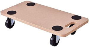 Zimbala Wooden Board Dolly, 440lbs Heavy Duty Deck Hardwood Dolly w/4 Wheels & Convenient Grip, 23”x11.5” Capacity Moving Carrier (1)
