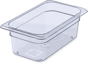 CFS Plastic Food Pan 1/4 Size 4 Inches Deep Clear