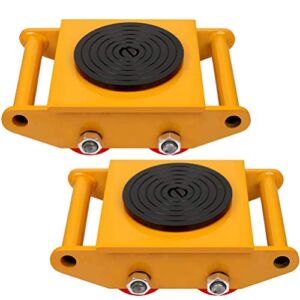 XCFDP 2 Pieces 6T Heavy Duty Machine Dolly Skate Machinery Roller Mover Cargo Trolley 13200 lbs
