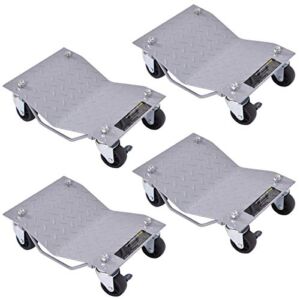 XtremepowerUS 4-piece Wheel Car Dolly Repair Slide Vehicle Car Moving Skates Dolly (Pack of 4) Rated at 6000lbs.