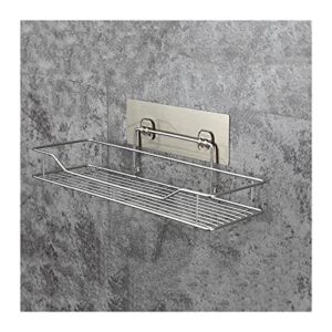 NLFAUTO 1 Piece of Stainless Steel Bathroom Storage Rack Free Perforation Kitchen Bathroom Toilet Wall-Mounted Storage Rack Storage Racks & Shelves (Color : Large)