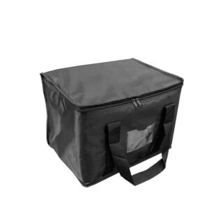WLTYSM 16L/28L/50L/70L Food Delivery Bag Waterproof Insulated Reusable Grocery Bag Buffet Server Warming Tray Lunch Container Pizza Box Picnic Bag (Color : Black 28L)