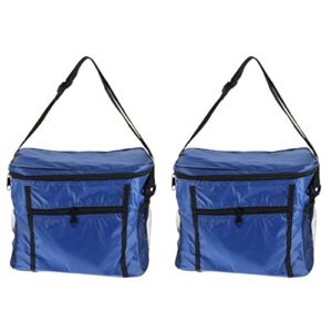 DOITOOL 2PCS Insulated Food Delivery Bag Pizza Delivery Bag, Insulated Thermal Bag for Cold and Hot Food Delivery, Thick Sturdy Thermal Grocery Bag with Zipper and Handle ( Blue )