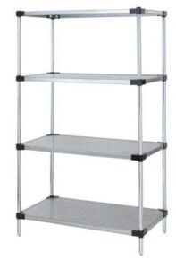 Solid 4 Shelf Starter Units, Stainless Steel – 18 x 48 x 74 in.