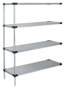 Galvanized Steel 4-Solid Shelf Add-On Unit – 86 in.