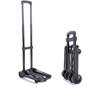 Garneck Utility Cart with Wheels Foldable Collapsible Luggage Dolly Cart Portable Fold Up Dolly for Travel Moving and Office Use