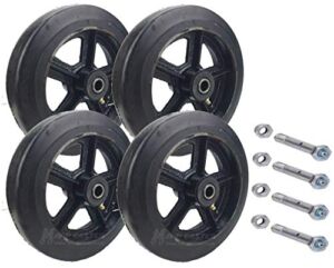 Drywall & Sheetrock Dolly Rubber Wheels with Axles Set of 4
