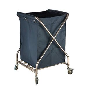 ZSCLLCQ Storage Hand Trucks,Kitchen Movable Trolleys, Collapsible Laundry Cart Organizer Rolling Trolley,Linen Car with Easy-Glide Wheels,Detachable Fabric Bags/Blue/62 * 60 * 95Cm