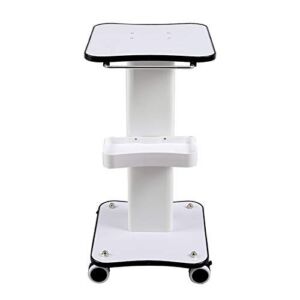 ZSCLLCQ Movable Trolleys, Household Serving Cart Beauty Rolling Cart Instrument Equipment Trolley with Tray, Aluminum Alloy Handle, Universal Silent Brakes Wheels, up to 50Kg