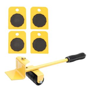 Furniture Mover Dolly, Furniture Transport Set Heavy Duty Furniture Lifter with 4 Sliders Furniture Lifter Moving Plate Easy Moving System for Heavy Objects, Bearing 150KG (Yellow)