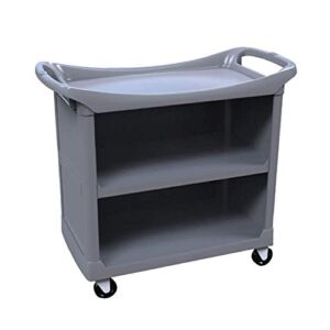 ZSCLLCQ Storage Hand Trucks,Kitchen Movable Trolleys, 3 Tier Hotel Cateservice Cart Plastic Cleaning Collection Trolley for Restaurants,150Kg Load Capacity