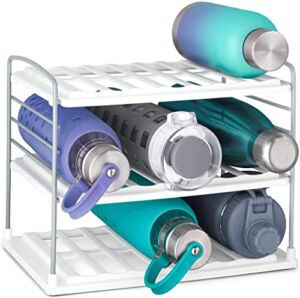 YouCopia UpSpace 8-Bottle Water Bottle and Travel Mug Cabinet Organizer, Adjustable Storage Rack for Kitchen Organization