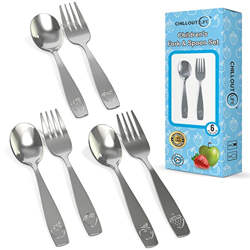 Stainless Steel Kids Silverware Set – Child and Toddler Safe Flatware – Kids Utensil Set – Metal Kids Cutlery Set (6 Piece, Stainless Steel) | The Storepaperoomates Retail Market - Fast Affordable Shopping