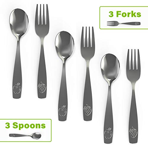 Stainless Steel Kids Silverware Set – Child and Toddler Safe Flatware – Kids Utensil Set – Metal Kids Cutlery Set (6 Piece, Stainless Steel) | The Storepaperoomates Retail Market - Fast Affordable Shopping