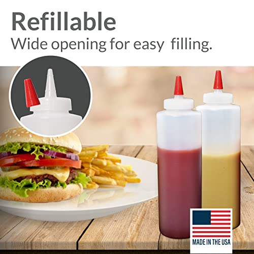 Plastic Squeeze Condiment Bottles with Red Tip Cap 16-ounce Set of 6 Wide Mouth by Pinnacle Mercantile … | The Storepaperoomates Retail Market - Fast Affordable Shopping