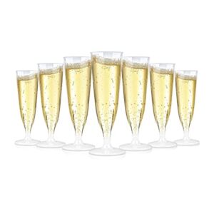 KBG 40 Pack 5 Oz Champagne Flutes Disposable,Plastic Champagne Flutes,Mimosa Bar Glasses，Transparent plastic champagne glass