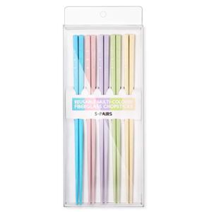 Hiware Reusable Fiberglass Chopsticks Dishwasher Safe, Lightweight, Multicolor – 5 Pairs Gift Set
