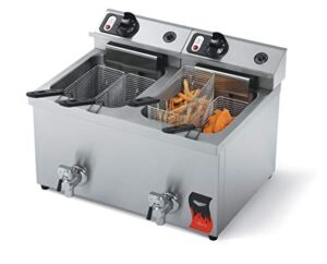 Vollrath (40710) 15 Lb. Medium-Duty Electric Split-Pot Countertop Fryer – Cayenne® Seri
