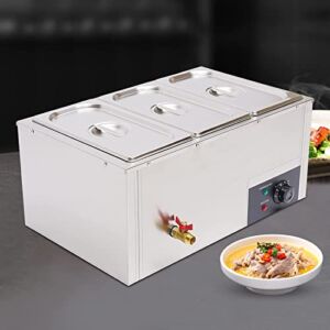 Catering Food Warmer Steam Table Catering Food Containers with Lids for Restaurant (3-pan)