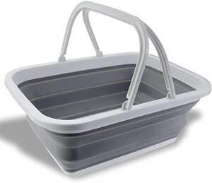 Ditanjia Collapsible Washing Bowl, Folding Washing Up Bowl With Handles, Foldable Washing Basin for Outdoor Camping, Travel, Kitchen and Caravan, Space Saving Storage Container dish drying rack